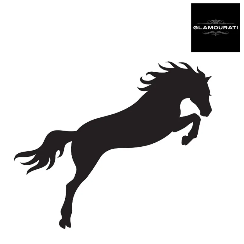 Glamourati Medium Stencil Design - Jumping Horse