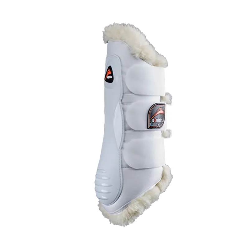 eQuick E KUR Luxury Front Faux Lamb Wool Tendon Boots - White
