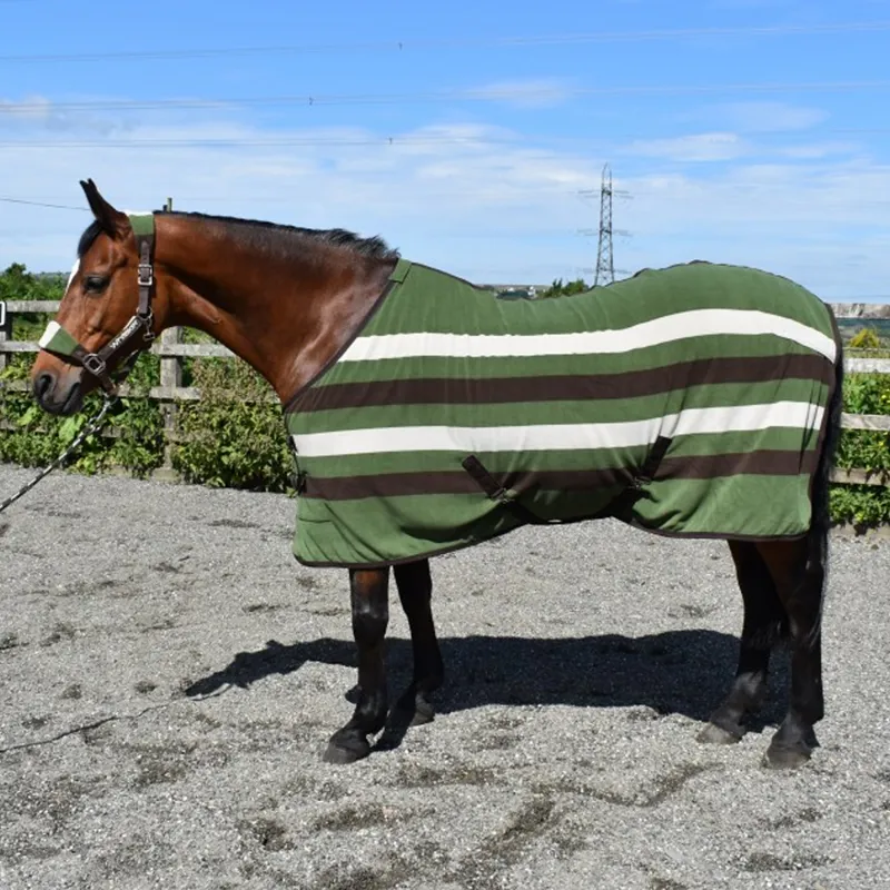 John Whitaker Sherwood Fleece Rug - Green Stripe