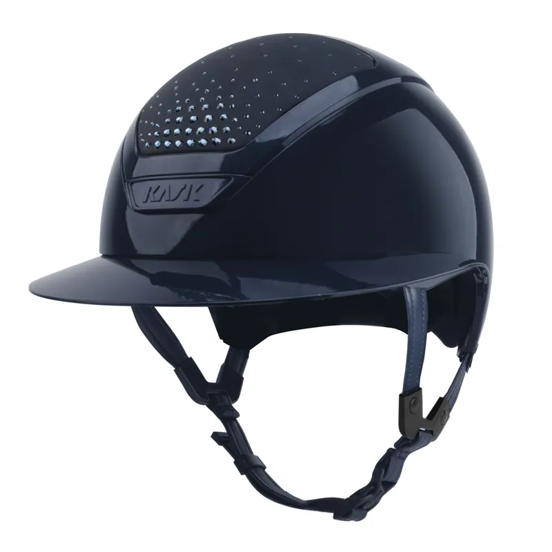 Kask Star Lady Pure Shine Riding Hat Anima Crystals in Passage Blue Montana - Navy