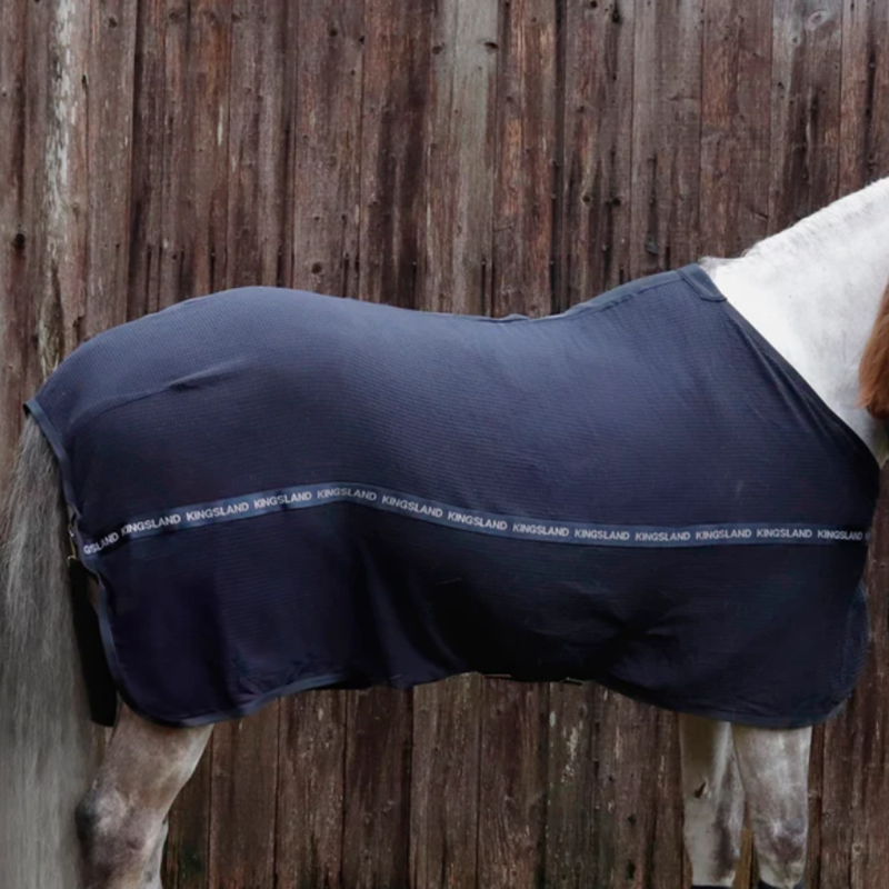 Kingsland KLHenley Cotton Waffle Rug - Navy-1