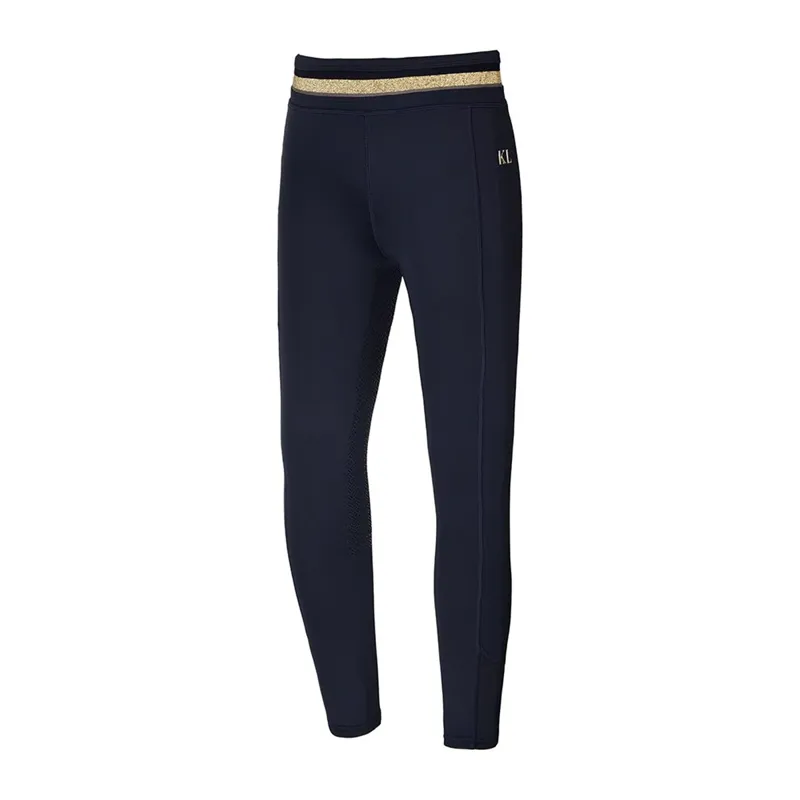 Kingsland KLkacy Girls F-Tec4 F-Grip Riding Tights - Navy