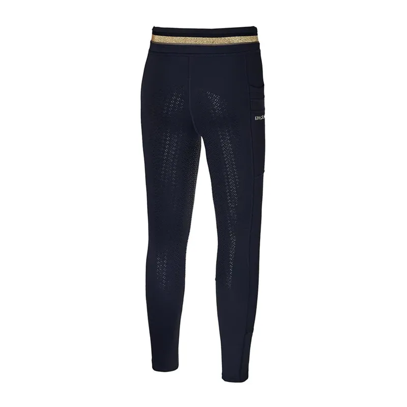 Kingsland KLkacy Girls F-Tec4 F-Grip Riding Tights - Navy-1