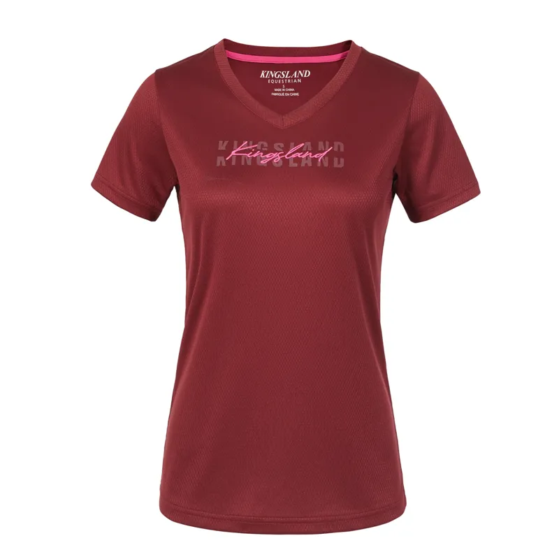 Kingsland KLolivia Ladies V-Neck Shirt - New KL Burgundy
