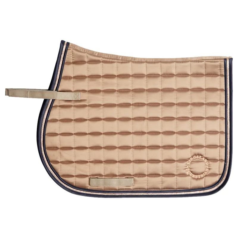 Kingsland KLSelena with Satin and Lurex Piping Jumping Saddlepad - Brown Iron