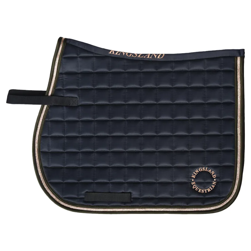 Kingsland KLSelena with Satin and Lurex Piping Jumping Saddlepad - Navy