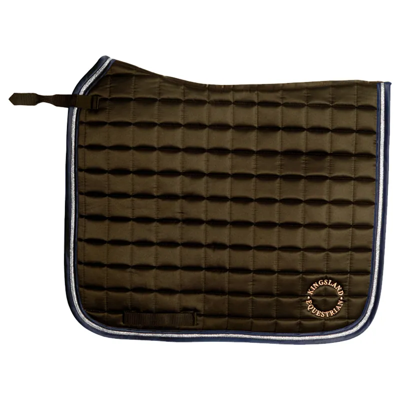 Kingsland KLSelena with Satin and Lurex Piping Dressage Saddlepad - Green Black Ink