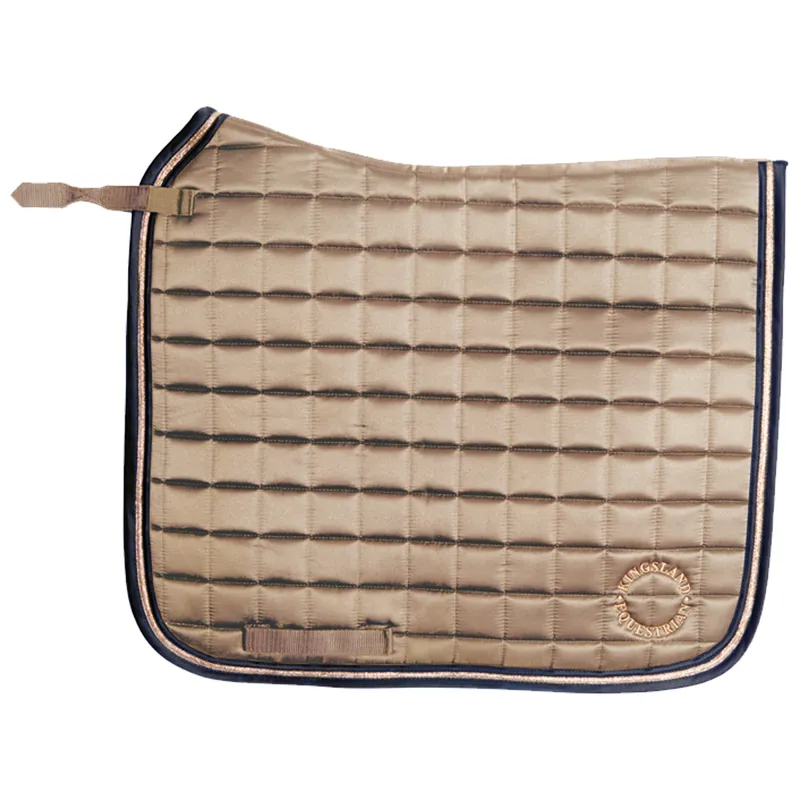 Kingsland KLSelena with Satin and Lurex Piping Dressage Saddlepad - Brown Iron