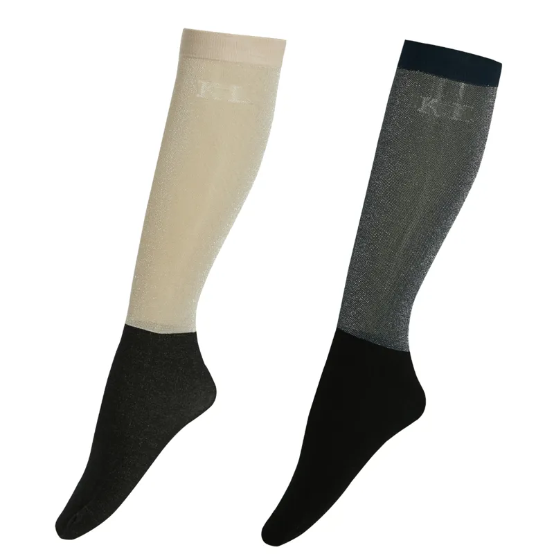 Kingsland KLwynn Ladies Glitter Show Socks - 2 Pack - Assorted Colours