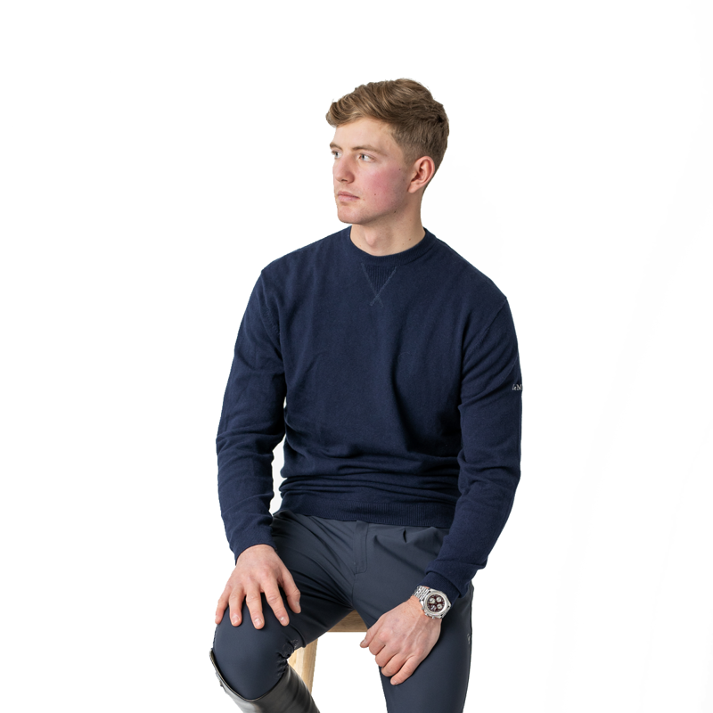 LeMieux Men's Knitted Crew Neck Jumper - Navy-2
