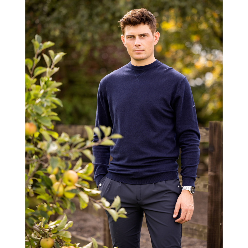 LeMieux Men's Knitted Crew Neck Jumper - Navy-3