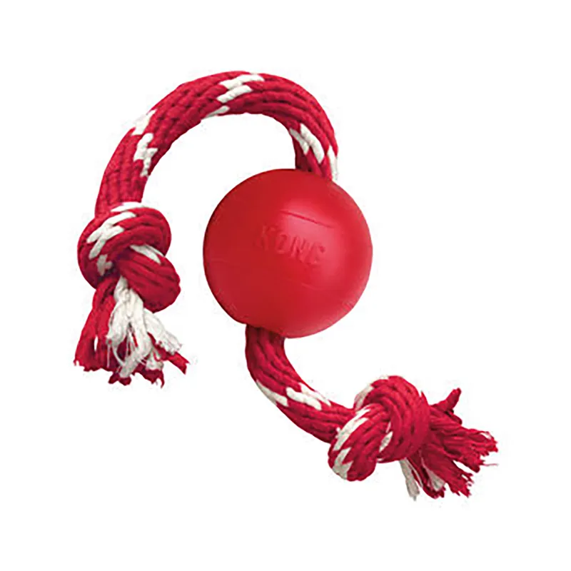 KONG Ball with Rope - Red