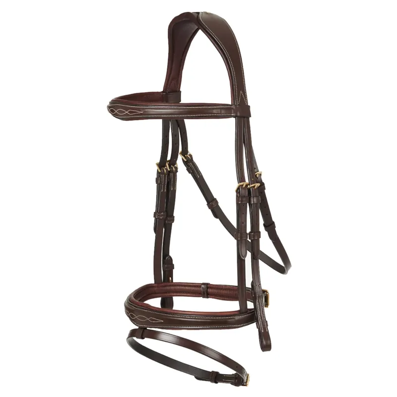 LeMieux Kudos Competition Flash Bridle - Havana - SAMPLE 