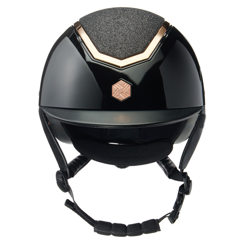 EQX by Charles Owen Kylo Sparkly Riding Hat - Black Gloss/Rose Gold-2
