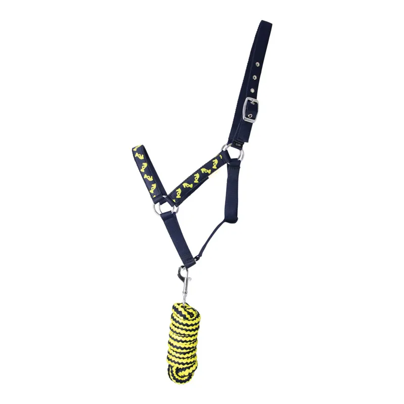 Little Knight Lancelot Headcollar and Leadrope - Navy/Yellow
