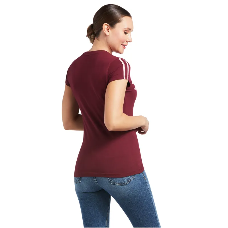 Ariat Womens Logo Lane SS T-Shirt - Zinfandel-1