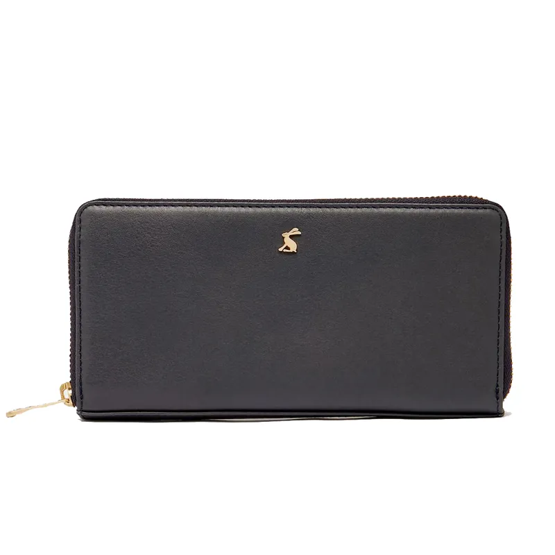 Joules Langton Zip Round Leather Purse - French Navy