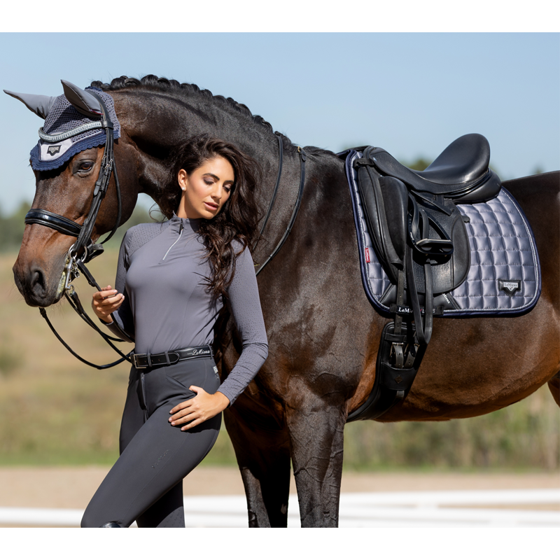 LeMieux Ladies Longsleeve Lazercut Baselayer - Twilight Grey-4