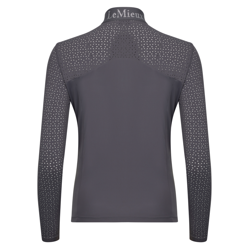 LeMieux Ladies Longsleeve Lazercut Baselayer - Twilight Grey-2