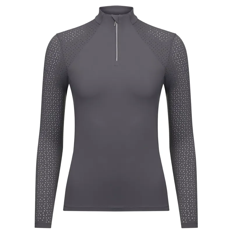 LeMieux Ladies Longsleeve Lazercut Baselayer - Twilight Grey
