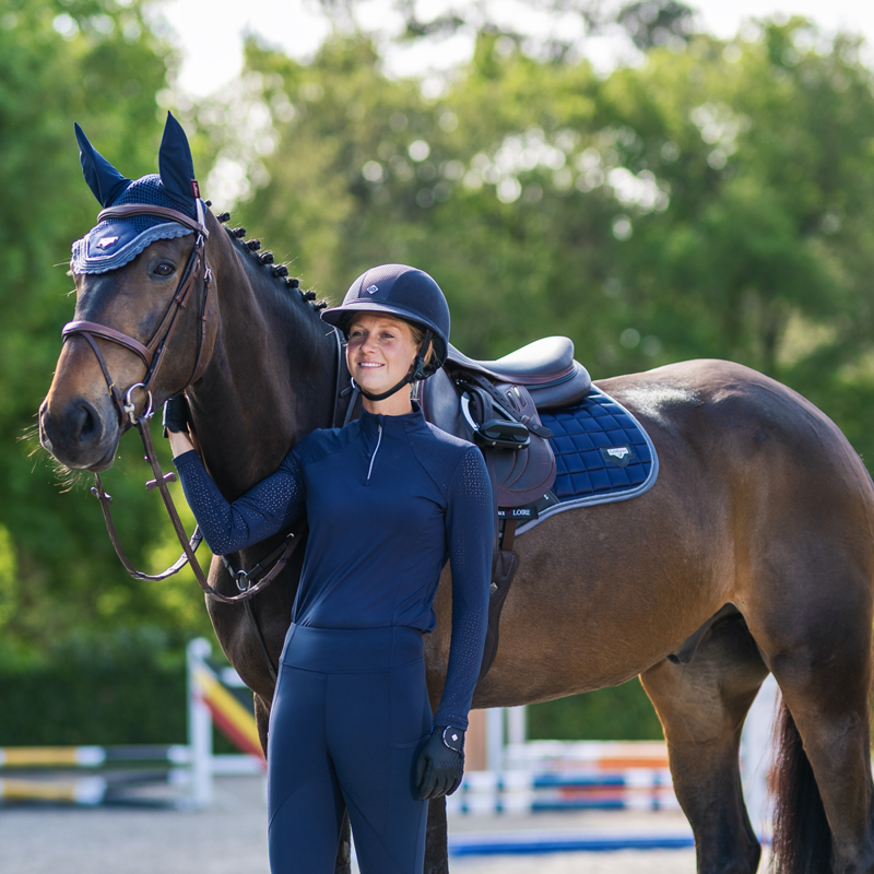 LeMieux Ladies Longsleeve Lazercut Baselayer - Twilight Navy-5