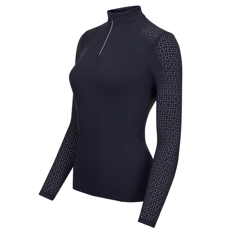 LeMieux Ladies Longsleeve Lazercut Baselayer - Twilight Navy-1