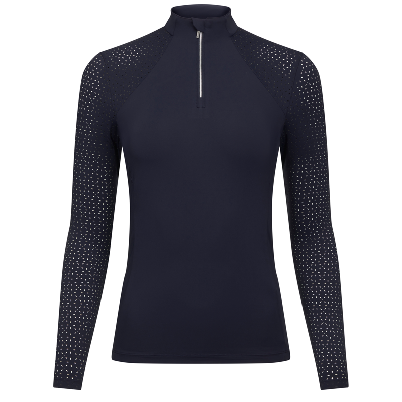 LeMieux Ladies Longsleeve Lazercut Baselayer - Twilight Navy