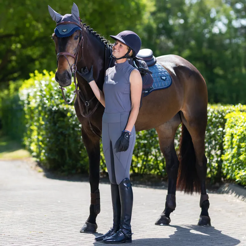 LeMieux Ladies Sleeveless Lazercut Baselayer - Twilight Grey-5