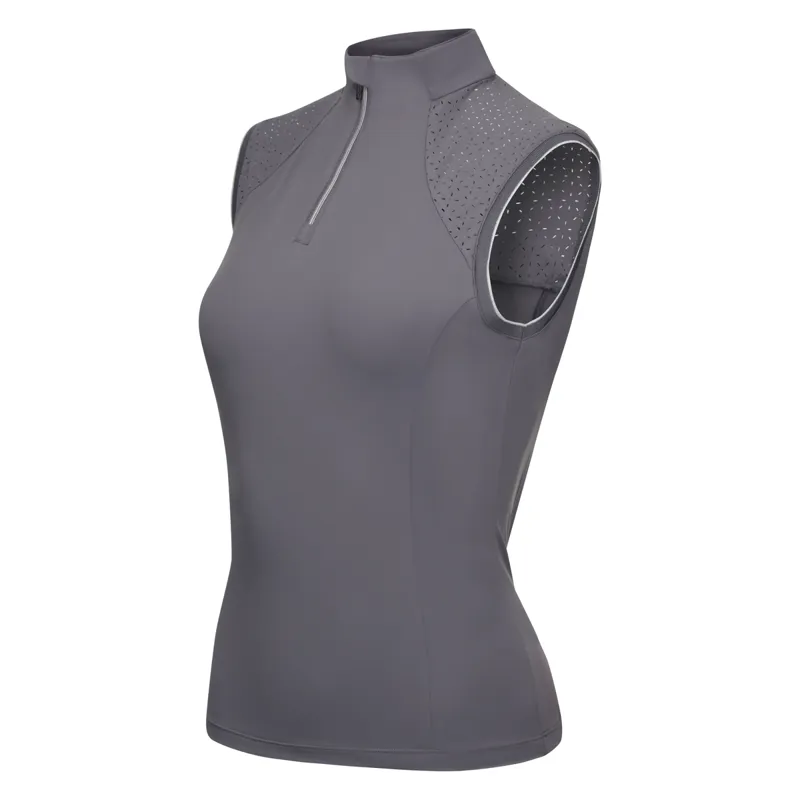 LeMieux Ladies Sleeveless Lazercut Baselayer - Twilight Grey-1