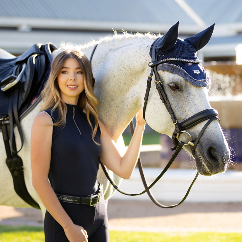 LeMieux Ladies Sleeveless Lazercut Baselayer - Twilight Navy-5