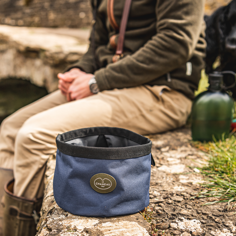 Le Chameau Portable Dog Bowl - Bleu Foncé-2