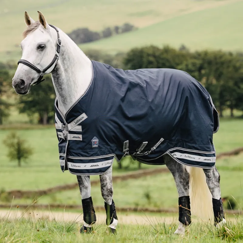 LeMieux Arika Storm-Tek 200g Detachable Neck Turnout Rug - Navy-3