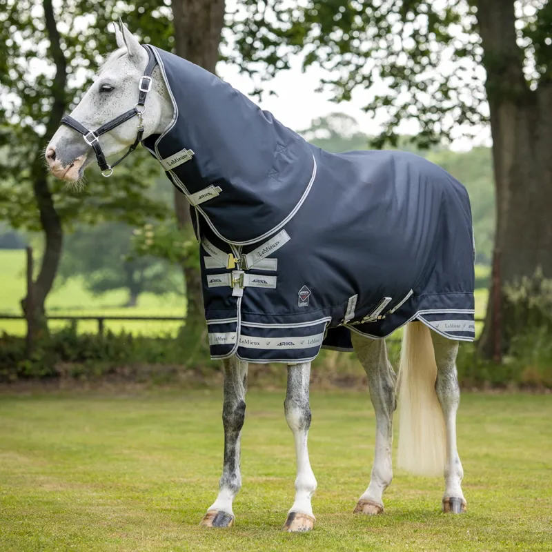 LeMieux Arika Storm-Tek 200g Detachable Neck Turnout Rug - Navy-2