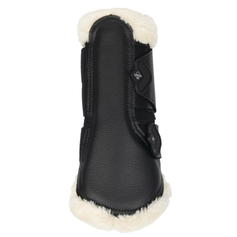Lemieux Fleece Edged Mesh Brushing Boots - Black/Natural-1