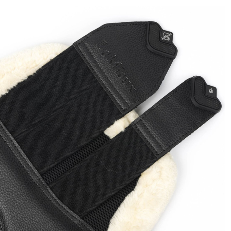 Lemieux Fleece Edged Mesh Brushing Boots - Black/Natural-3