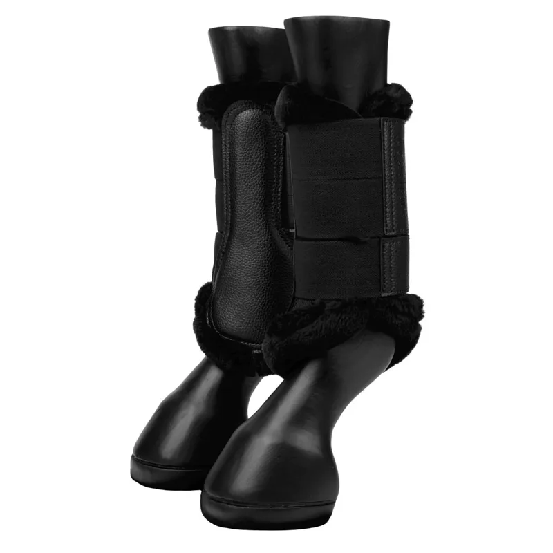 Lemieux Fleece Edged Mesh Brushing Boots - Black