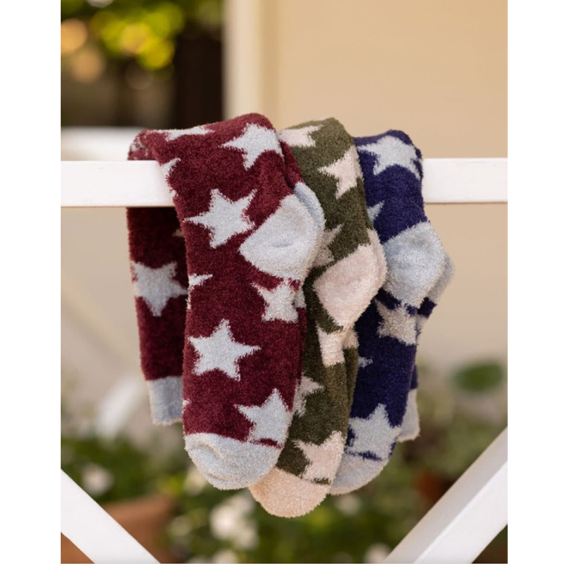 LeMieux Junior Fluffies Star Socks - Oak/Sand-1