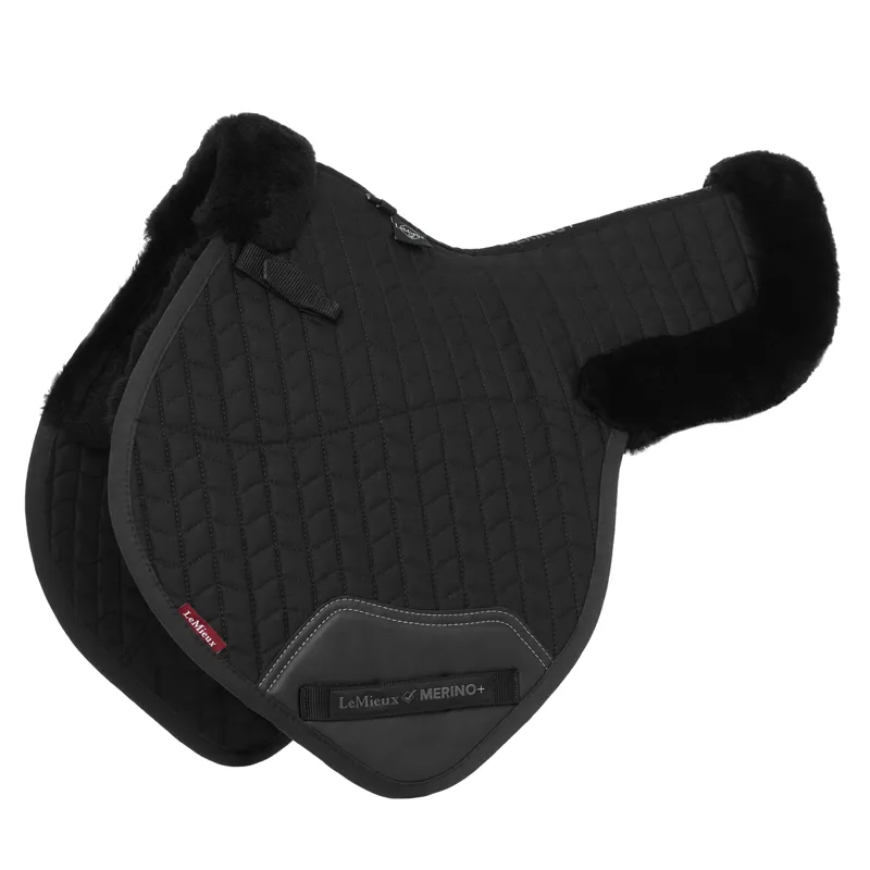 LeMieux Merino+ Half Lined Close Contact Numnah - Black/Black