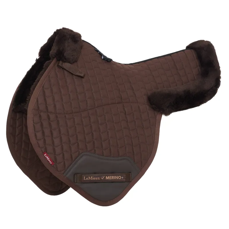 LeMieux Merino+ Half Lined Close Contact Numnah - Brown/Brown