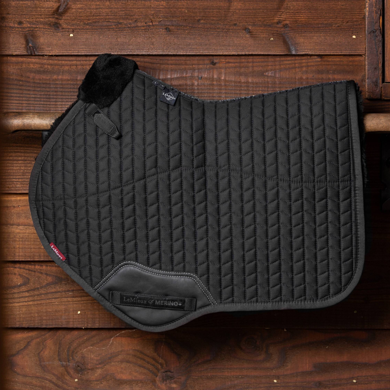 LeMieux Merino+ Half Lined Close Contact Square - Black/Black-1