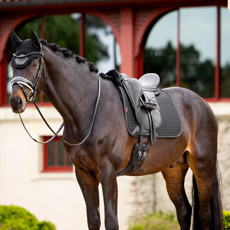 LeMieux Merino+ Half Lined Dressage Square - Black/Black-1