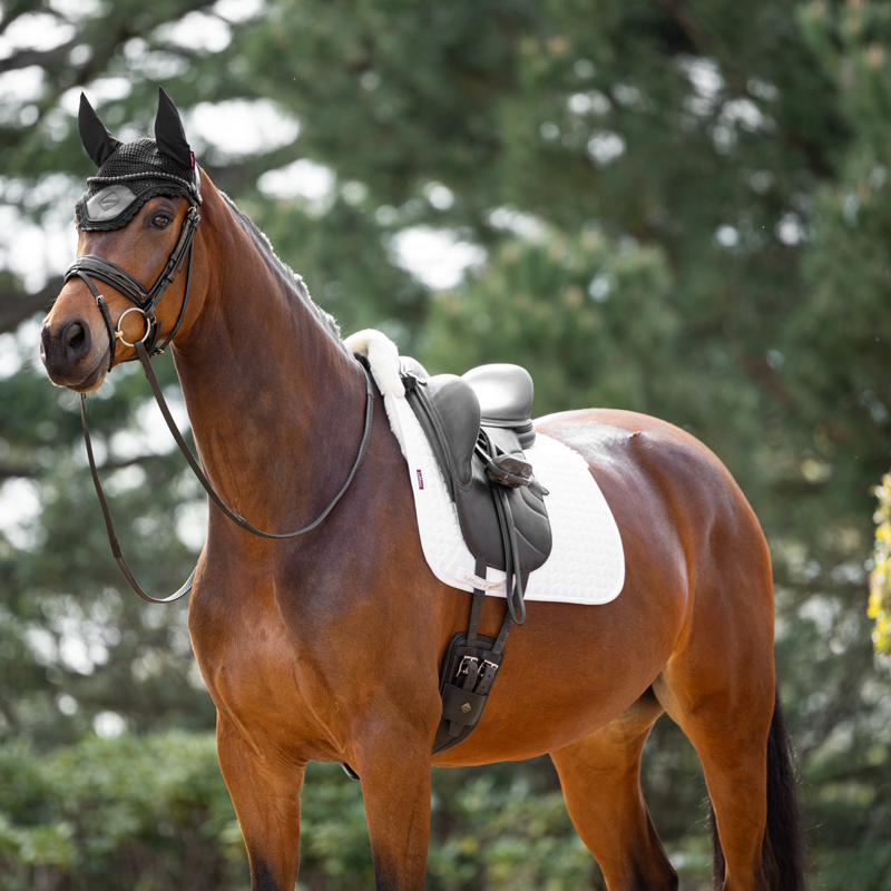 LeMieux Merino+ Half Lined Dressage Square - White/Natural-1