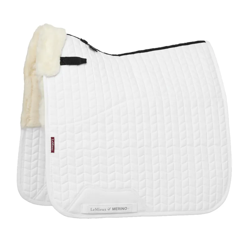 LeMieux Merino+ Half Lined Dressage Square - White/Natural