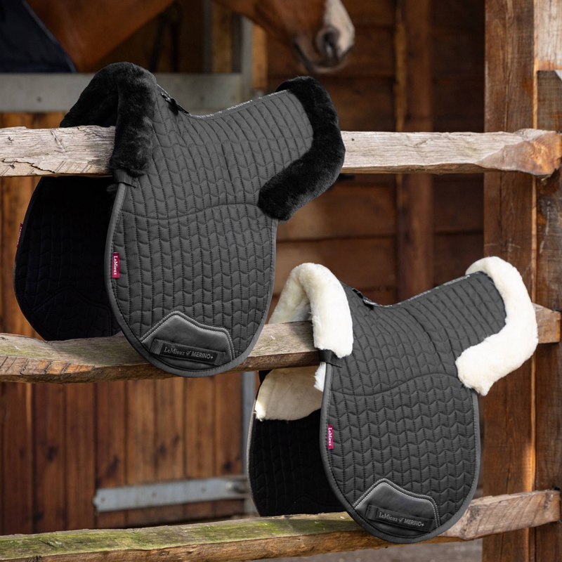 LeMieux Merino+ Half Lined GP Numnah - Black/Black-1