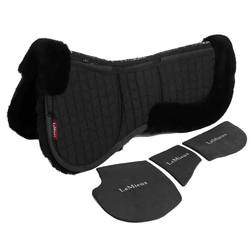 LeMieux Merino+ ProSorb 3 Pocket Half Pad - Black/Black