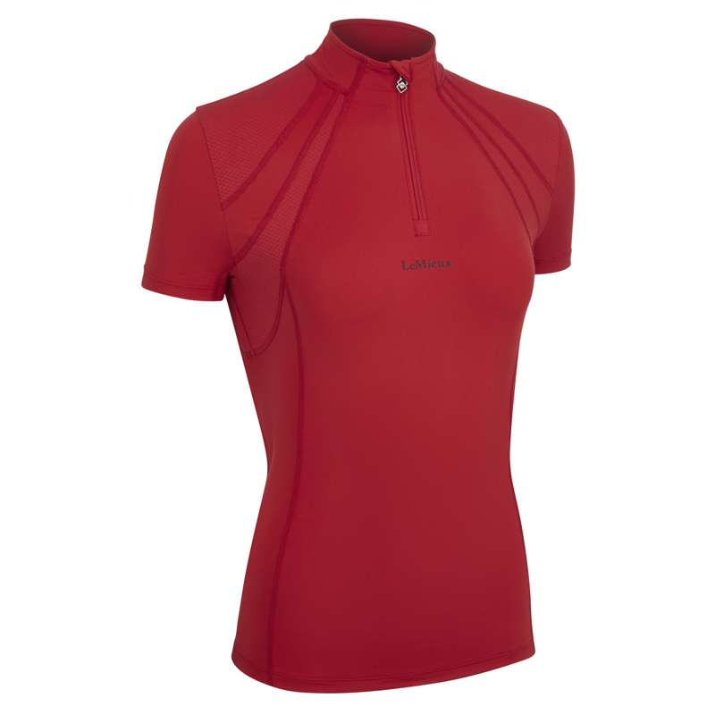 LeMieux Mia Mesh Short Sleeve Base Layer - Chilli-2