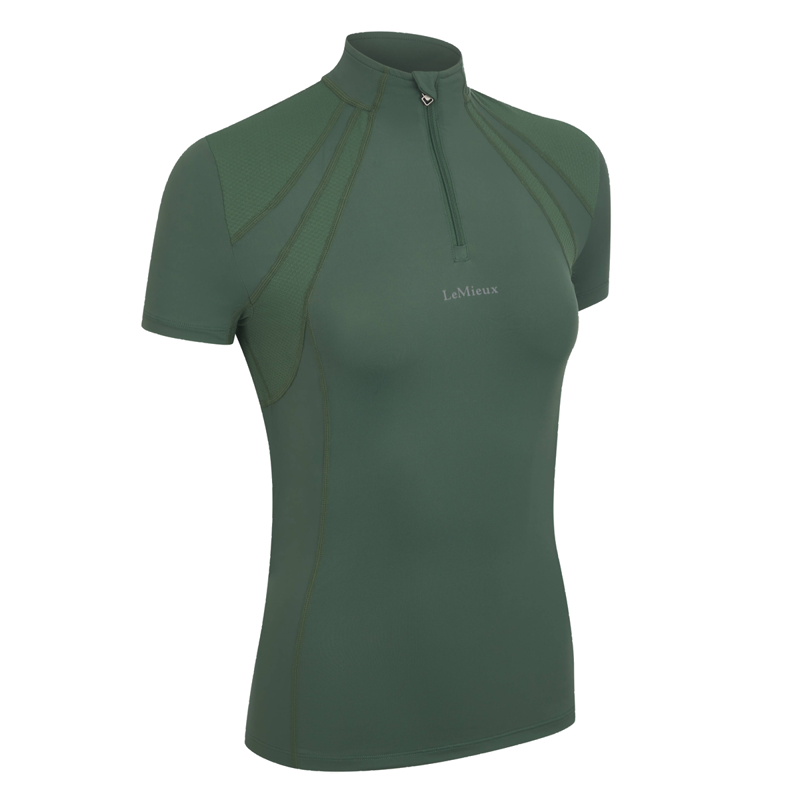 LeMieux Mia Mesh Short Sleeve Base Layer - Hunter Green-2