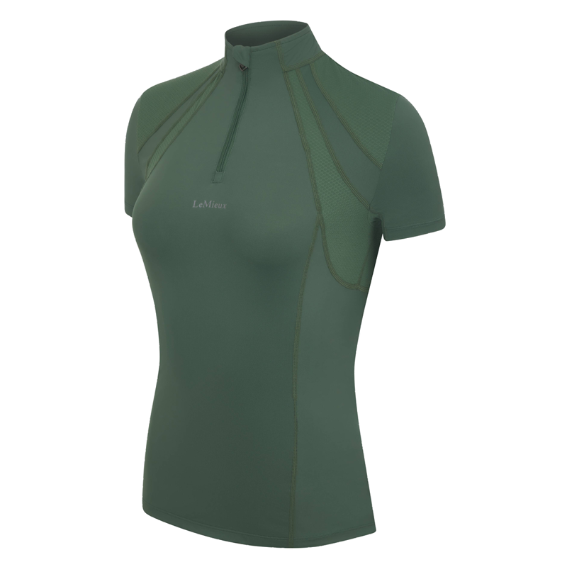 LeMieux Mia Mesh Short Sleeve Base Layer - Hunter Green-1