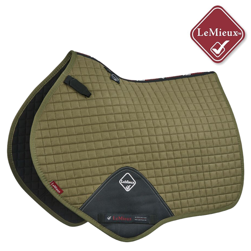 LeMieux Prosport Suede Close Contact Square - Olive-1