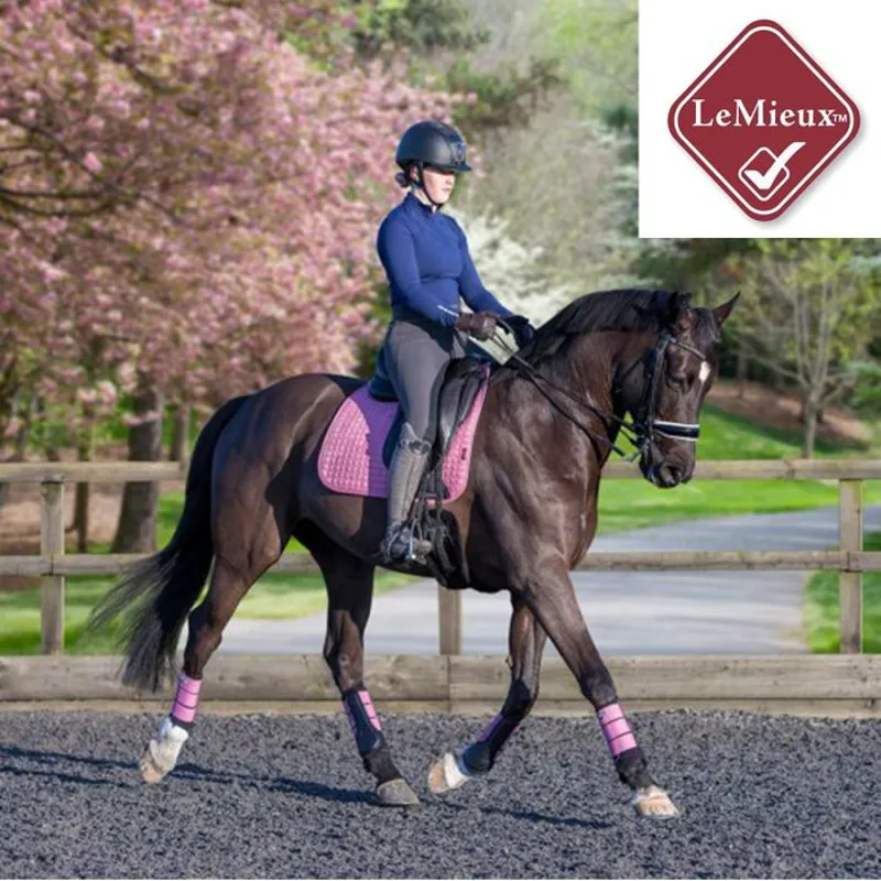 LeMieux ProSport Suede Dressage Saddlepad - Blush Pink-1